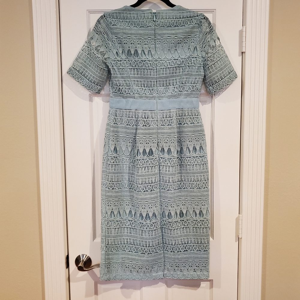 Eva Mendes Seafoam Mint Green Lace Dress Small - Picture 3 of 5